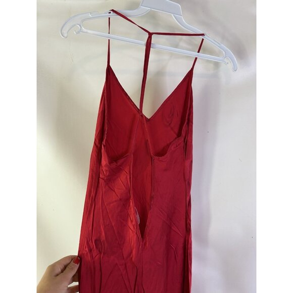 Vintage Y2K Victorias Secret Silk Spaghetti Slip Dress Gown Red XS Romantic - Picture 8 of 9